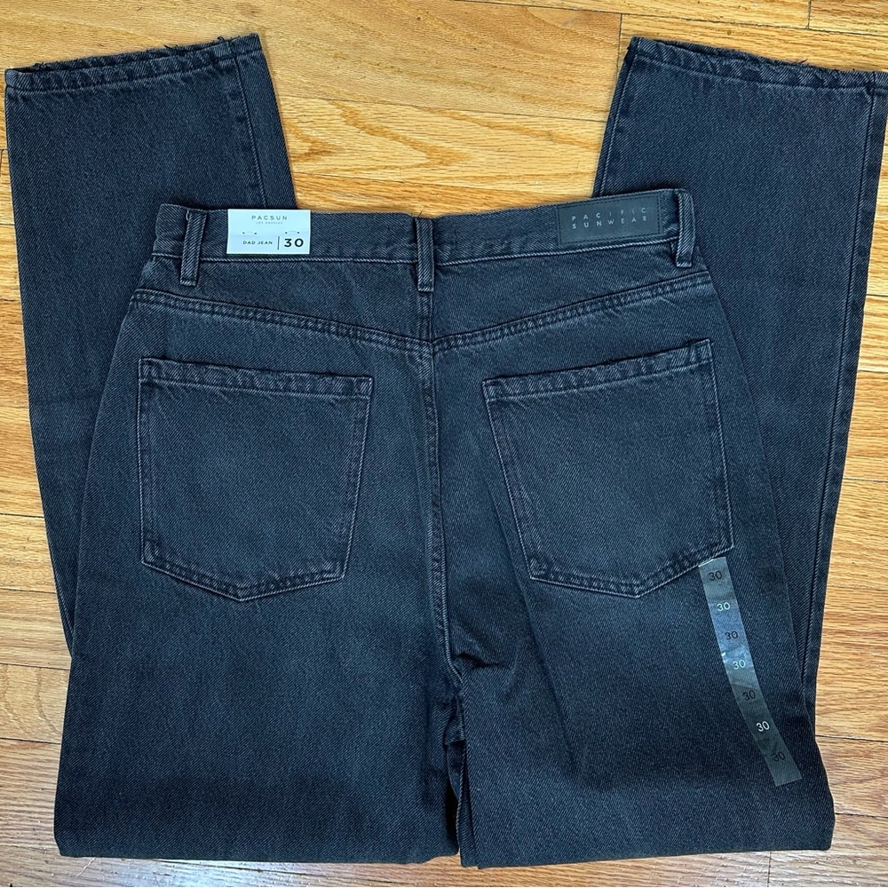 NWT PACSUN black denim dad jeans
